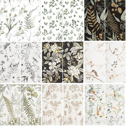 Trendy Swallow Pattern Tiles 300X600 Full Porcelain Tiles Imitation Wallpaper Tiles French Style Bathroom Tiles Matching Background Wall