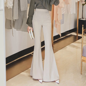 2025 new women's spring clothing style high-waisted big bell-bottom pants long legs trousers Korean style versatile slim women's pants