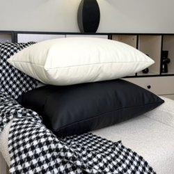 First-Layer Cowhide Down-Filled Light Luxury Genuine Leather Pillow for Living Room Lawrence Sofa Cushion, High-End, Simple and Modern