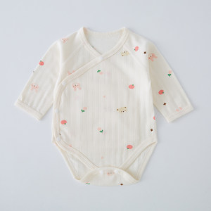 Newborn baby pure cotton long sleeve fart clothing male and female baby protective belly, clothing connecting clothes, pajamas, climbing clothes without bone
