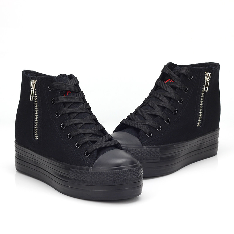 飞耀春季高帮帆布鞋男经典款休闲板鞋韩版侧拉链学生情侣单鞋n115