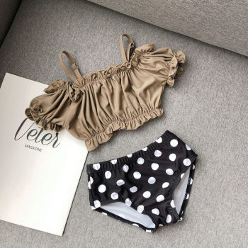 2025 new girls split triangle suspender swimsuit