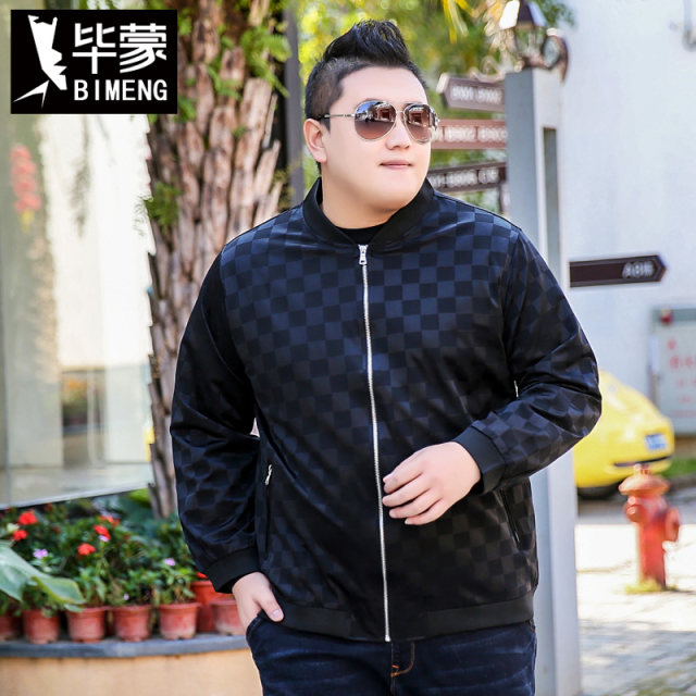 Bi Meng autumn new style plus fertilizer, increase the size of baseball uniform men's leisure sports jacket fat guy jacket tide brand fat