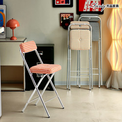 Dopamine Folding Chair, Stackable Soft Stool, Dining Chair, Light Luxury, High-End Feel, Space-Saving, Guest Stool