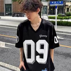 [Nbl Super Bowl American Football Jersey] Retro Jersey T-Shirt, Loose Casual Sports Short-Sleeved Shirt for Men and Women
