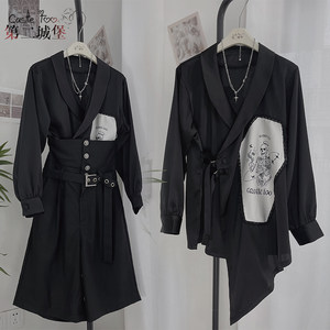 
Clearance 25% off Bones and Flowers Spring, Autumn and Summer original niche design skull print shirts suit shorts