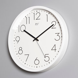 Tqj Simple Wall Clock for Living Room, Home Use, Stylish, Silent, White Wall-Mounted Clock, Radio-Controlled Decorative Quartz Clock