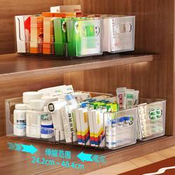 Medicine Storage Box, Household Cabinet Medicine Box with Compartments, Ready-To-Use Medicine Storage, First Aid Infusion, Retractable Medicine Storage Rack