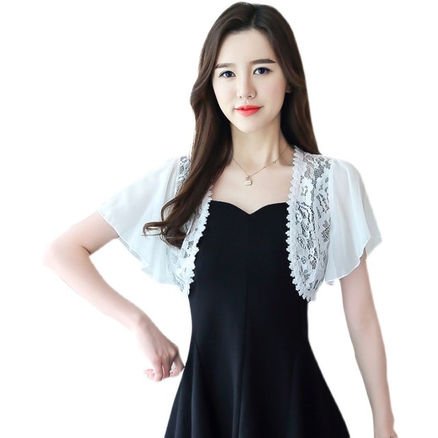 Lace small shawl women's summer skirt all-match short hollowed-out vest ...