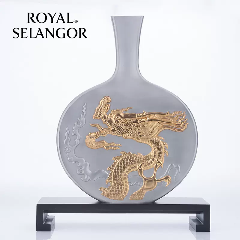 皇家雪兰莪ROYAL SELANGOR博物院镀金花瓶帝苑奇珍手工锡桌面摆件-Taobao