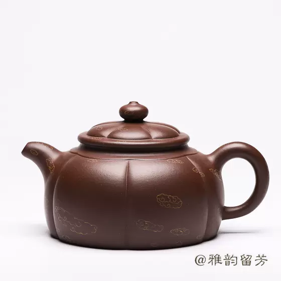 正品宜興紫砂壺全手工名家茶壺徐飛瓜棱原礦底槽清約420CC-Taobao