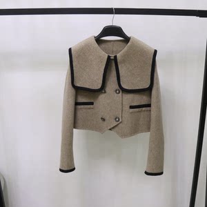 
Doll collar double-sided wool coat for women short design niche high-end temperament Korean age-reducing wool coat
