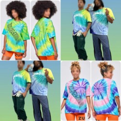 Zw New 2025 Sports Fitness Short-Sleeved T-Shirt for Men and Women, Slimming, Loose Fit, Large Size, Imitation Cotton Tie-Dye Style