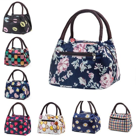 Women's Waterproof Oxford Cloth Hands Small cloth bag Middle -aged and elderly mother to work canvas handbag bento bag