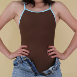 Jump Double-Sided Solid Color Mint Aqua Open Back Split Swimsuit Women's Competitive Swimming 2026 Spring