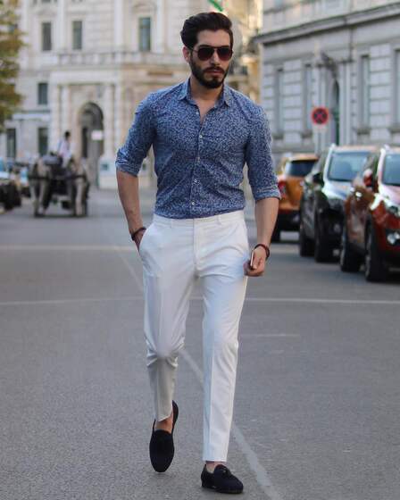 
European and American large-size men's trousers slim-fitting small feet White trousers British nine-point casual pants trendy fat pants tapered pants