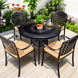 Outdoor Tables and Chairs Cast Aluminum Courtyard Open-Air Villa Outdoor Garden Wrought Iron Table Terrace Yard Balcony Leisure Chair Set