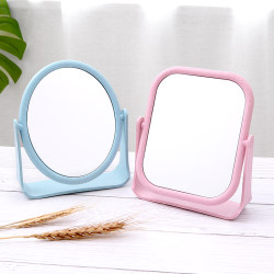 Desktop Makeup Mirror, Ins-Style, Popular Online, Girly, Desktop Use, Home Use, Standable, Dormitory, Student, Vanity Mirror, Double-Sided Mirror