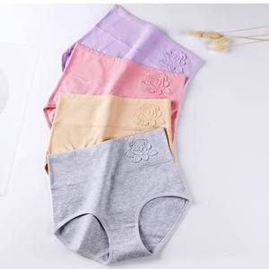 
Women's underwear large size comfortable tummy control butt lifting breathable cotton underwear women's high waist triangle shorts manufacturer