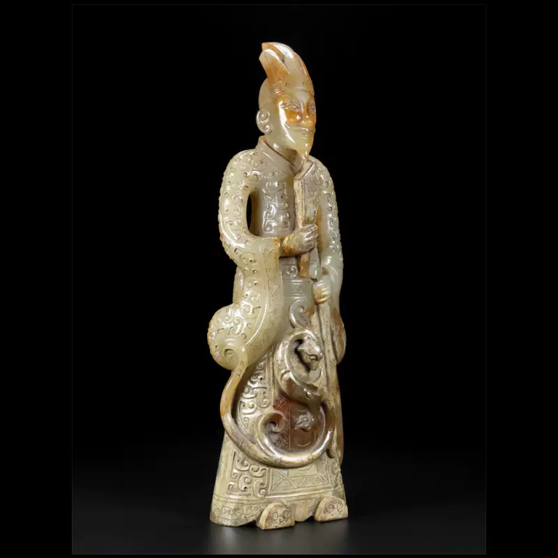 平安美術・『和田玉 盤 』清代 唐物 古置物 古擺件 中国古美術