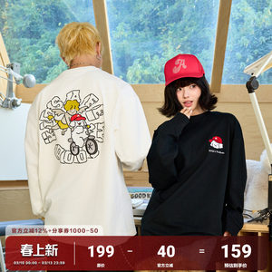 
AFGK x Tombonia Joint Brand Angel and Puppy Bicycle Round Neck Long Sleeve T-shirt Men and Women National Trendy Couple TEE