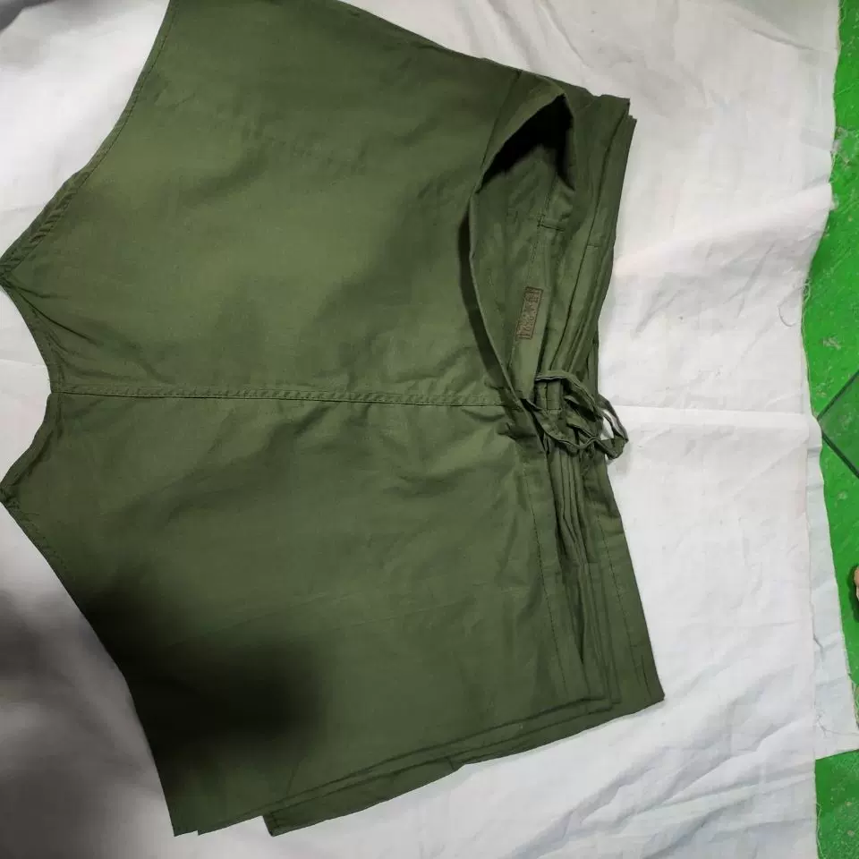 老式老人大裤衩 绿色布裤头 老式绿平角裤头 老人87布裤衩正品