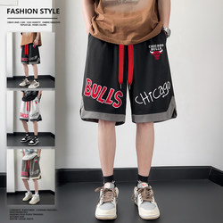 High street American shorts men's summer fashion brand sports pants loose casual pants heavyweight large size basketball shorts