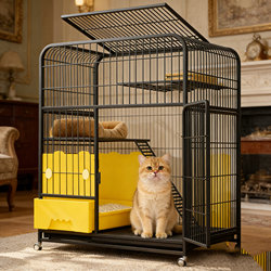 Cat Cage with Extra-Large Free Space for Home Use, Indoor with Integrated Toilet, Suitable for All Seasons, Cat Villa, Cat House, Cat Nest