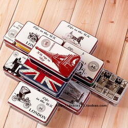 Zakka British Style Retro Tinplate Box Creative Jewelry Storage Box Wedding Candy Box Gift Tin Box