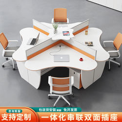 Screen Desk Simple Modern Creative 4/6 Person Staff Desk Office Staff Desk and Chair Combination