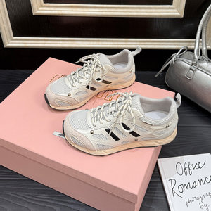 
Geshiyin Mesh Sports Shoes Women's 2026 New Spring Breathable Flat Casual Shoes Versatile Color Matching Dad Shoes