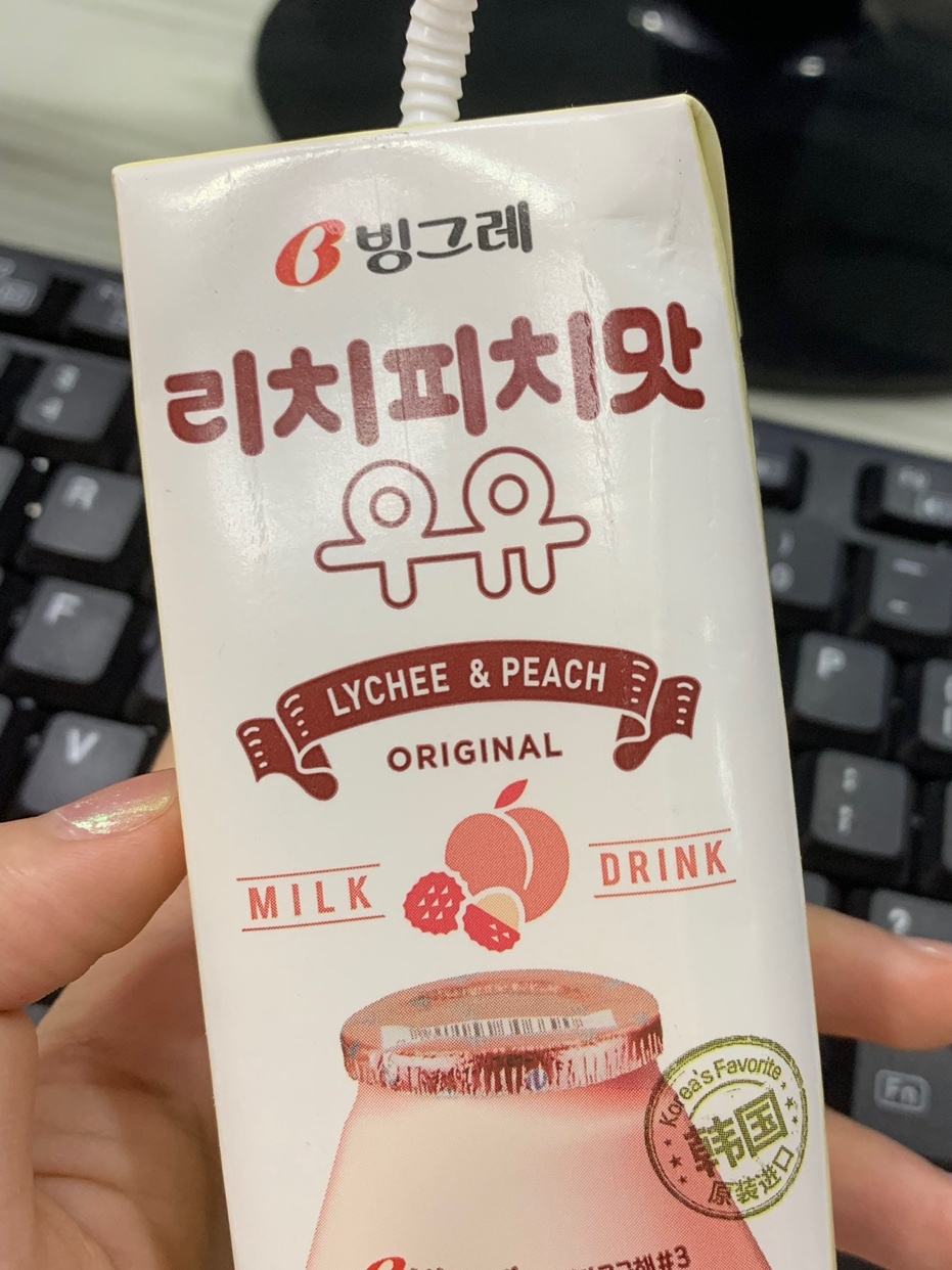 宾格瑞   韩国进口荔枝蜜桃味牛奶