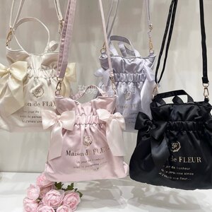 
Rose Daytime spot maison de fleur new light color bow satin handheld crossbody dual-purpose bag