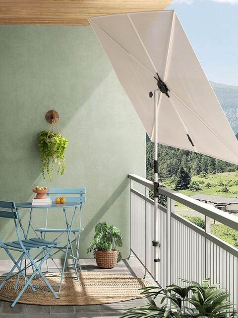 Everite Balcony layout area parasol outdoor courtyard blocking sunlight outdoor camping rotating beach umbrella

