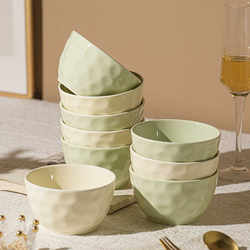 Ceramic Bowl for Home Use 2026 New Model Rice Bowl High Aesthetic Value Large Soup Noodle Bowl Tableware Set Cream Style