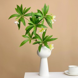 Nordic Artificial Green Plants, Artificial Water Stone Banyan Flower Single Branch, Horse-Drunken Wood Leaves, Fake Branches, Living Room Plant Decoration Ornaments