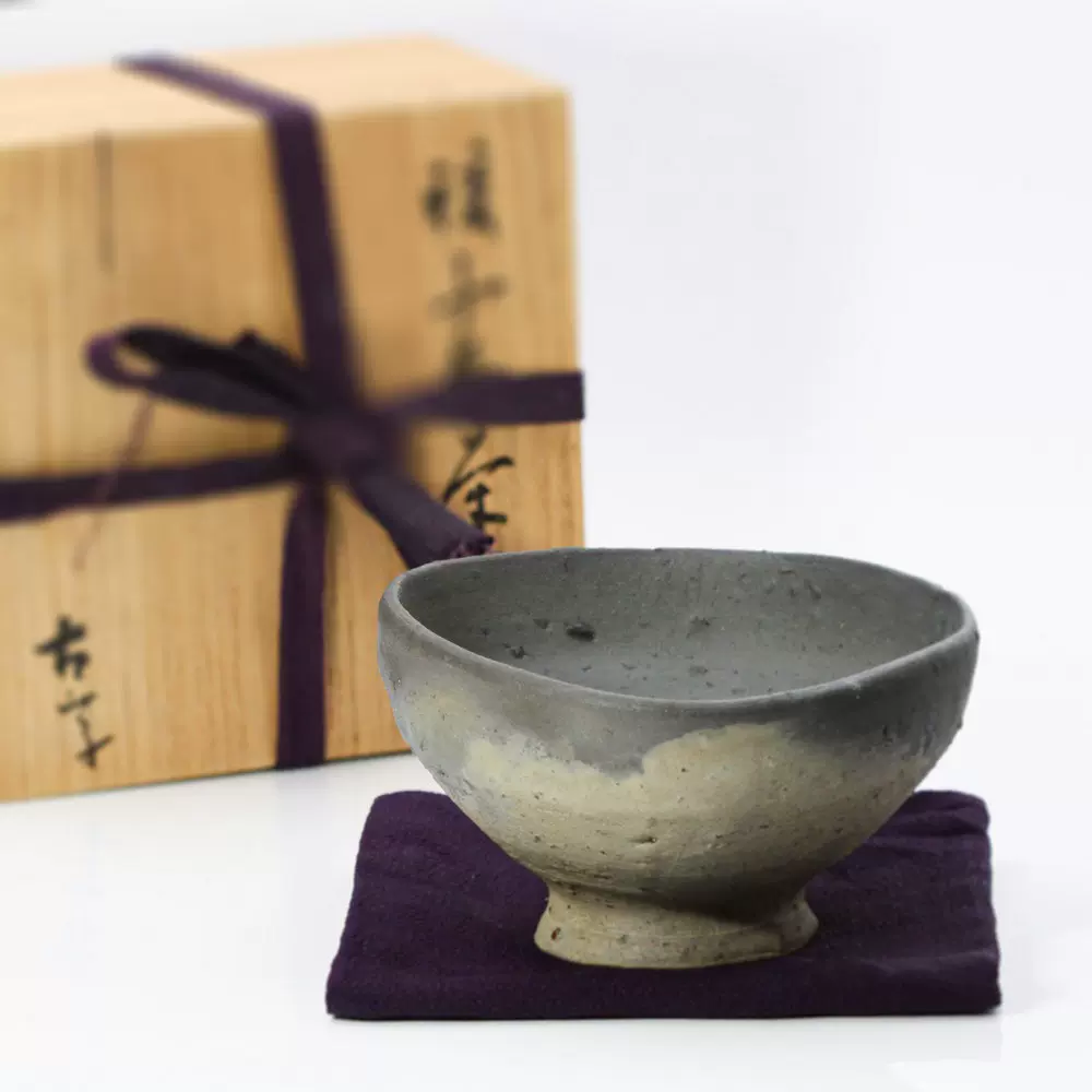 永楽善五郎造　染付　捻り文　煎茶碗　五客　時代箱付　V　R5390 永楽善五郎造 染付 捻り文 煎茶碗 五客 時代箱付 V