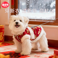 Dog New Year Clothes 2025 New Winter Outfits for Bichon, Teddy, Schnauzer, Small Dogs, Pet Puppy New Year Clothing