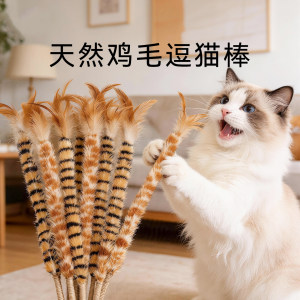 
Cat toys funny stick long pole feather teething stick self-pleasure and boredom artifact kittens and young cats consume physical energy