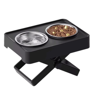 
Dog bowl, dog bowl, dog rice bowl, water bowl, double bowl, pet bowl, neck guard, anti-knock over bowl rack, stainless steel medium and large dog
