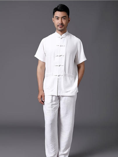 Amazon.co.jp: 男性のための唐綿とリネン太極拳の制服男性の唐