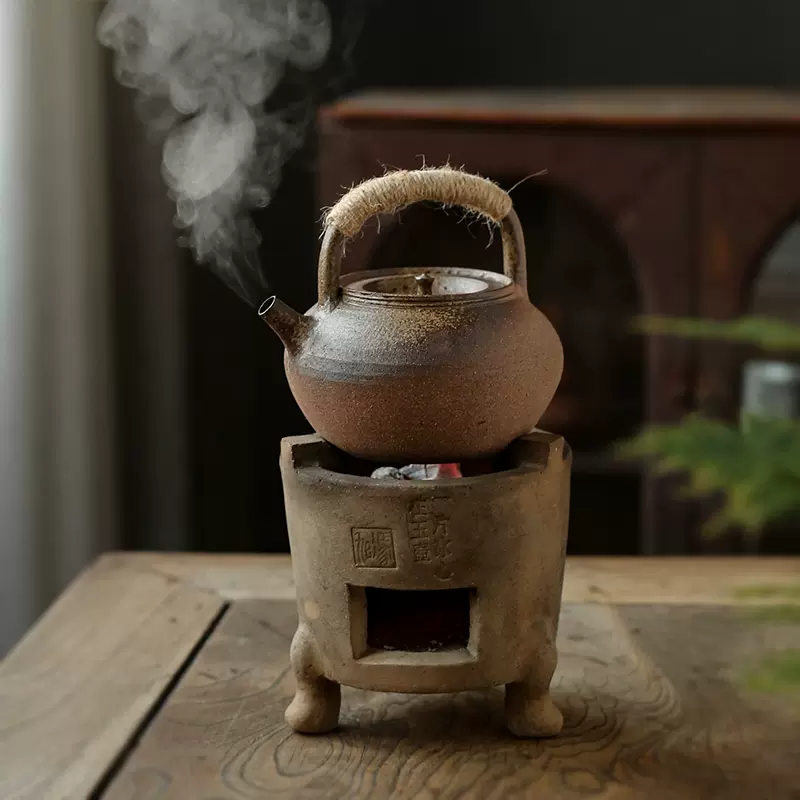 煎茶道具 白泥 三峯炉 涼炉 八稜式 炉坐付 三浦篤 共箱 京焼 三浦竹軒