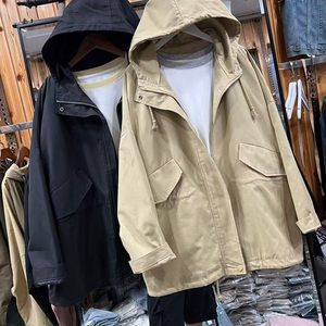 
Hooded windbreaker jacket for women in autumn new style drawstring waist loose slimming versatile casual top Sun 0.67