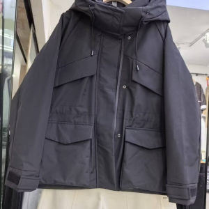 连帽派克服女秋冬新款抽绳收腰宽松显瘦百搭休闲夹棉冲锋衣霞1.0