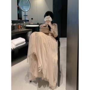 10.31 swaying skirt 8 meters large swaying yarn skirt autumn and winter long skirt tender long skirt
