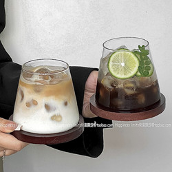 Japanese-Style Mount Fuji Glass Cup ins Style Iced American Latte Coffee Cup Household Cold Drink Cup Beverage Cup Water Cup