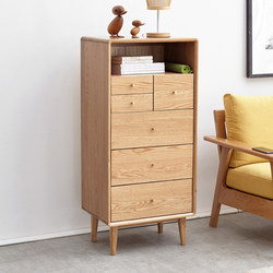 Xiaoqi's Solid Wood Chest of Drawers, Nordic Oak Multifunctional Storage Cabinet, Simple Modern Economical Bedroom Storage