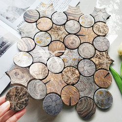 Modern Simple Stainless Steel Round Mosaic Tiles Ktv Restaurant Bathroom Kitchen Tv Background Wall Blue