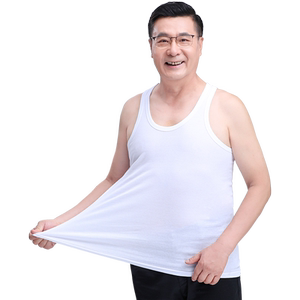 
Cat man middle-aged and elderly pure cotton vest loose and breathable men's hurdle vest dad wears the base and fat and size