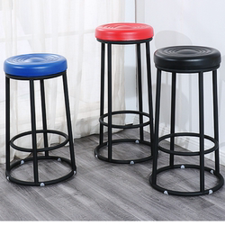 Bar Chair, Round Bar Stool, Wrought Iron Ktv Bar Counter, Mobile Phone Store Counter, Front Desk Stool, Commercial High Stool Chair